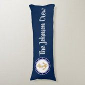 Coussins Longs Ancre dorée centrale Marine Bleu Nautique (Devant (Vertical))