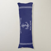 Coussins Longs Ancre nautique et corde bleu (Devant (Vertical))