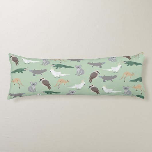 Coussins Longs Animaux autochtones australiens Eucalyptus Motif v (Devant)