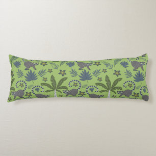 Coussins Longs Animaux tropicaux sans soudure motif vert et gris
