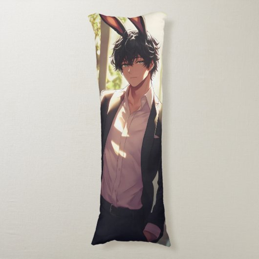 Coussins Longs Anime Ikemen Lapin Élégant (Devant (Vertical))