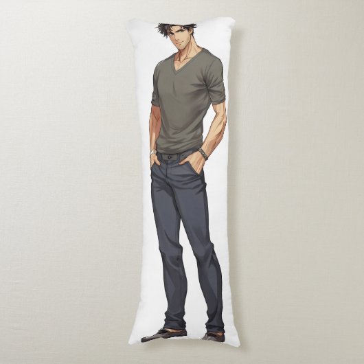 Coussins Longs Anime Man Handsome Zaddy (Devant (Vertical))