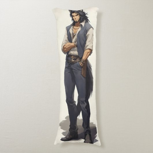 Coussins Longs Anime Wolf Zaddy (Devant (Vertical))