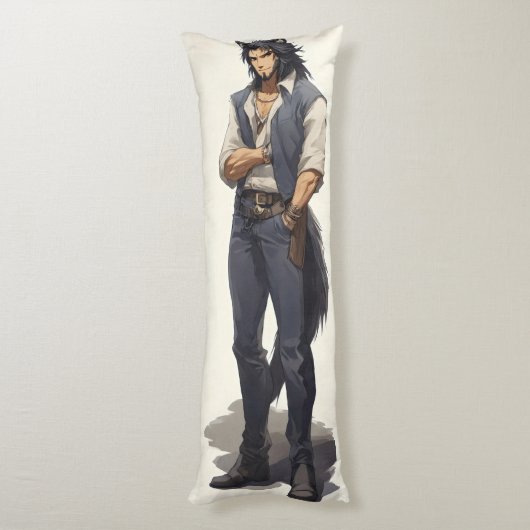 Coussins Longs Anime Wolf Zaddy (Dos (Vertical))