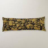 Coussins Longs Antique Gold Floral Indian Lac-work Black Pattern (Dos)