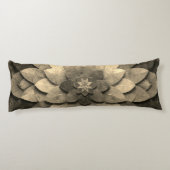Coussins Longs Antique Golden Mandala Art Fleur texturée (Dos)