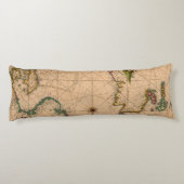 Coussins Longs Antique vieille carte inspirée (1) (Dos)