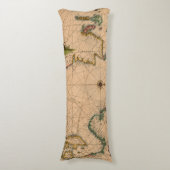 Coussins Longs Antique vieille carte inspirée (1) (Devant (Vertical))