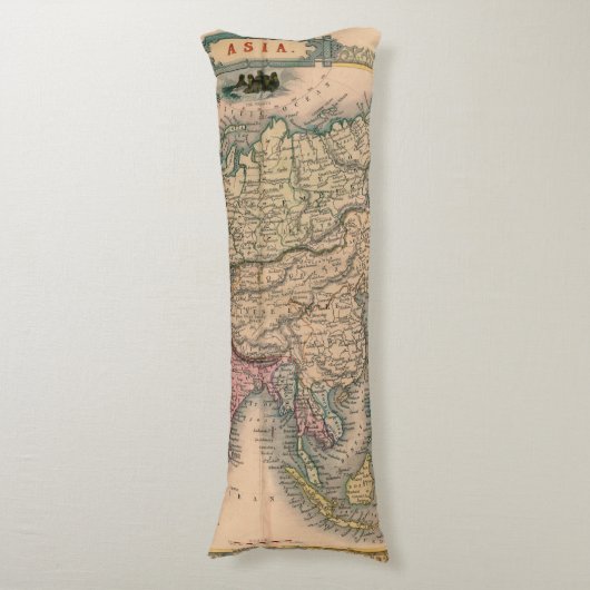 Coussins Longs Antique vieille carte inspirée (11) (Devant (Vertical))