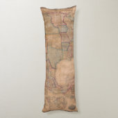 Coussins Longs Antique vieille carte inspirée (13) (Dos (Vertical))