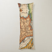 Coussins Longs Antique vieille carte inspirée (2) (Dos (Vertical))