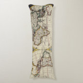 Coussins Longs Antique vieille carte inspirée (4) (Devant (Vertical))