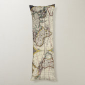 Coussins Longs Antique vieille carte inspirée (4) (Dos (Vertical))