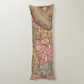 Coussins Longs Antique vieille carte inspirée (5) (Dos (Vertical))