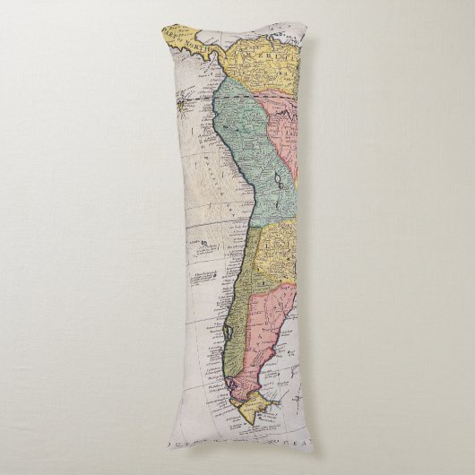 Coussins Longs Antique vieille carte inspirée (8) (Devant (Vertical))