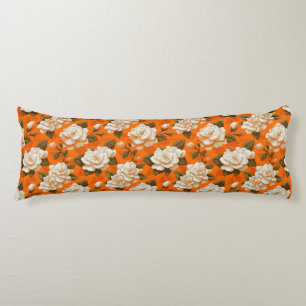 Coussins Longs Appartement Fleurs de Gardenias Décor Luxe Grosses