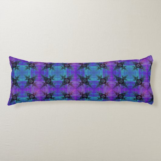 Coussins Longs Aqua et Lilac Oreiller Corps de joie fractale (Devant)