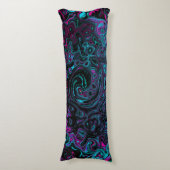 Coussins Longs Aqua Magenta et Abstrait noir (Devant (Vertical))