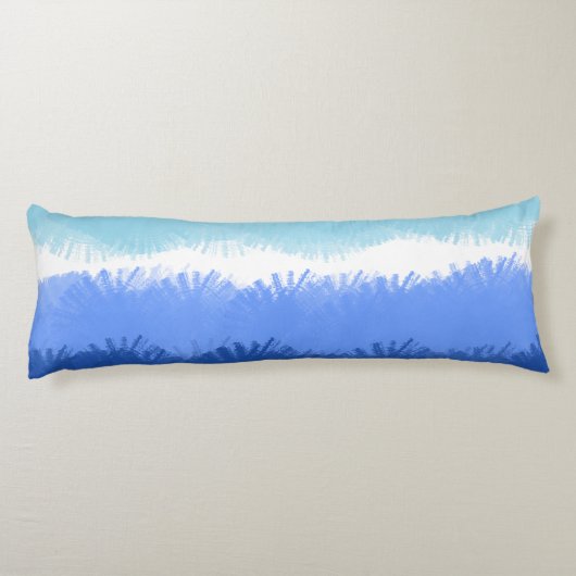 Coussins Longs Aquarelle Abstraite moderne tons bleus (Dos)