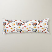 Coussins Longs Aquarelle Bacon & Oeufs Petit déjeuner Motif alime (Dos)