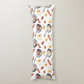 Coussins Longs Aquarelle Bacon & Oeufs Petit déjeuner Motif alime (Dos (Vertical))