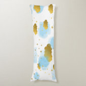 Coussins Longs Aquarelle bleue Nuages Gold Stars Sky (Devant (Vertical))