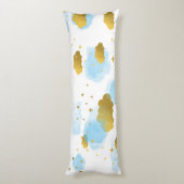 Coussins Longs Aquarelle bleue Nuages Gold Stars Sky (Dos (Vertical))