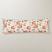 Coussins Longs Aquarelle botanique Pêches et fleurs (Dos)