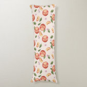 Coussins Longs Aquarelle botanique Pêches et fleurs (Devant (Vertical))