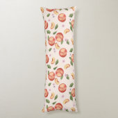 Coussins Longs Aquarelle botanique Pêches et fleurs (Dos (Vertical))