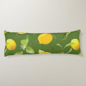 Coussins Longs Aquarelle Citron et Feuilles 5 (Dos)