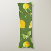 Coussins Longs Aquarelle Citron et Feuilles 5 (Devant (Vertical))