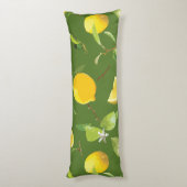 Coussins Longs Aquarelle Citron et Feuilles 5 (Dos (Vertical))