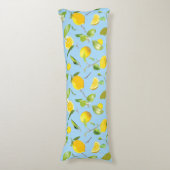 Coussins Longs Aquarelle Citron & Feuilles 3 (Devant (Vertical))