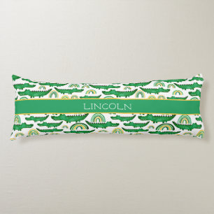 Coussins Longs Aquarelle Crocodile Alligator arc-en-ciel Personna