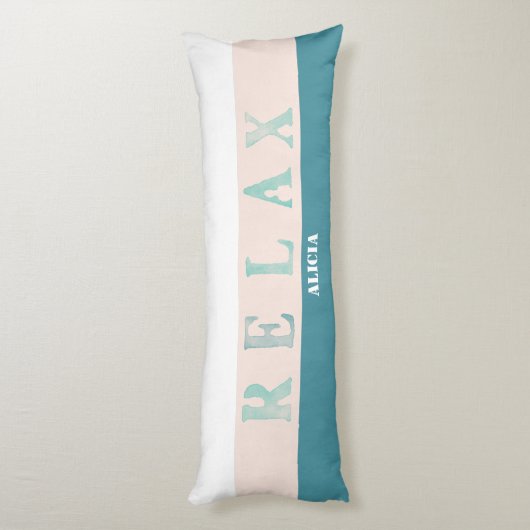 Coussins Longs Aquarelle de plage turquoise double face (Dos (Vertical))