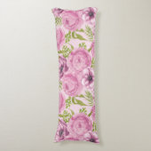 Coussins Longs Aquarelle des fleurs de pivoine et d'anémone (Devant (Vertical))