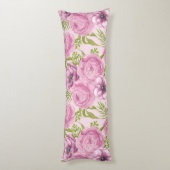 Coussins Longs Aquarelle des fleurs de pivoine et d'anémone (Dos (Vertical))