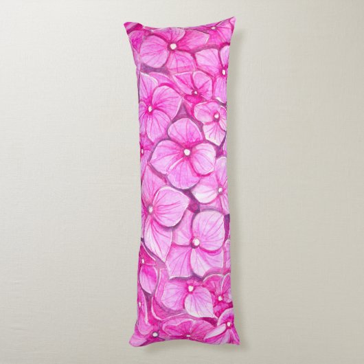 Coussins Longs Aquarelle d'Hydrangea (Dos (Vertical))