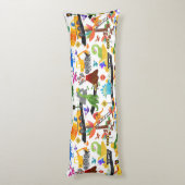 Coussins Longs Aquarelle Dinosaure Construction Enfants Personnal (Dos (Vertical))