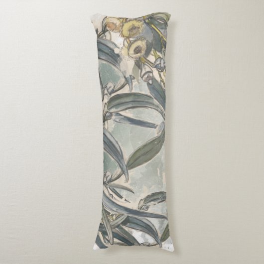 Coussins Longs Aquarelle Eucalyptus Verdure Feuille (Devant (Vertical))