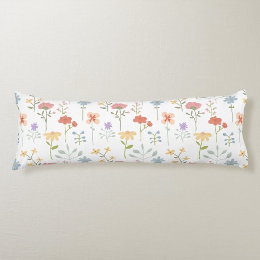 Coussins Longs Aquarelle Fleur sauvage motif floral (Devant)