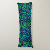 Coussins Longs Aquarelle fleurie doodles arrière - plan foncé (Devant (Vertical))