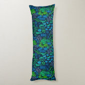 Coussins Longs Aquarelle fleurie doodles arrière - plan foncé (Dos (Vertical))