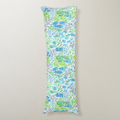 Coussins Longs Aquarelle fleurie doodles blanc (Devant (Vertical))