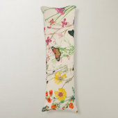 Coussins Longs Aquarelle Fleurs sauvages & papillons Jardin Flora (Devant (Vertical))