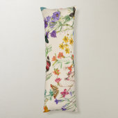 Coussins Longs Aquarelle Fleurs sauvages & papillons Jardin Flora (Dos (Vertical))