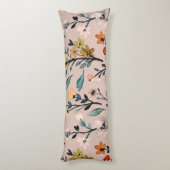 Coussins Longs Aquarelle florale Boho Rose Dusty personnalisée (Dos (Vertical))