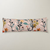 Coussins Longs Aquarelle florale Boho Rose Dusty personnalisée (Dos)