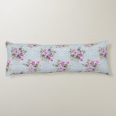 Coussins Longs Aquarelle Florale violet bleu Polka blanc point (Dos)